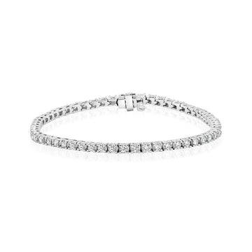 4 Prong Round Cut Lab Grown Diamond Tennis Bracelet