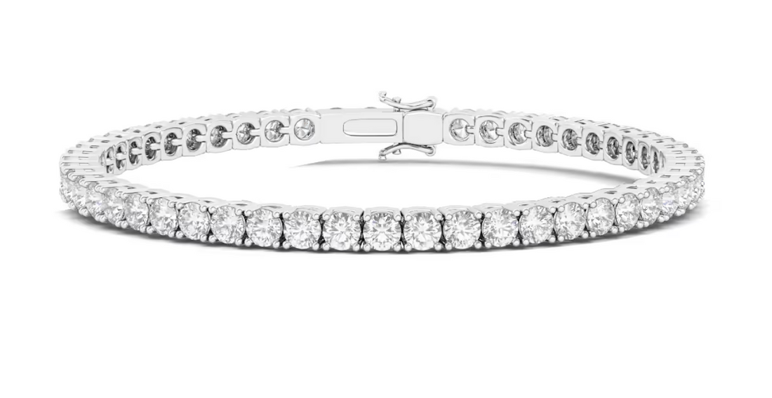 4 Prong Round Cut Lab Grown Diamond Tennis Bracelet